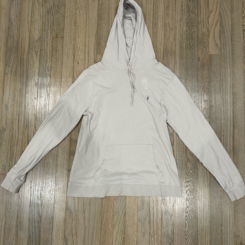 All Saints Light Gray Hoodie with Logo